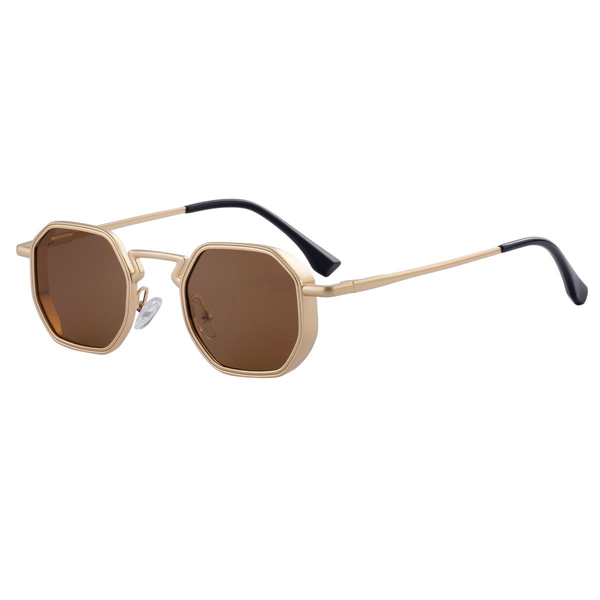 2025 New European and American Irregular Sunglasses for Men with a High Grade Feeling, Metal slingshot, Leg Sunglasses, Men's Trendy Shapes