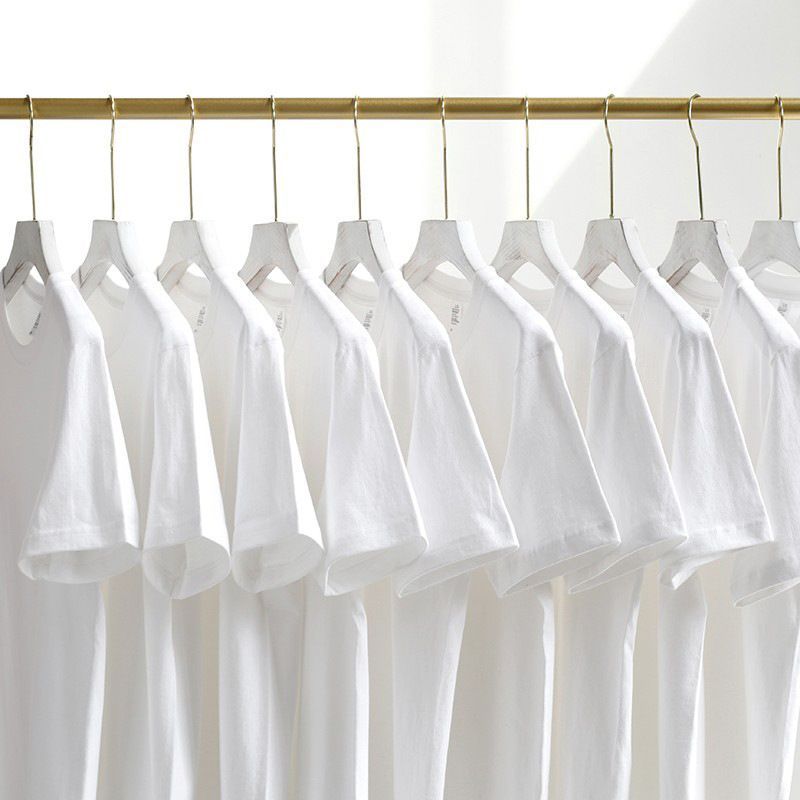 Heavy weight 240g pure cotton short sleeved T-shirt women's Korean version loose round neck top solid color half sleeved base shirt men's clothing Gray S