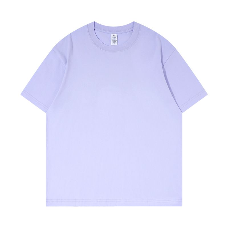 Men's 230g cotton knitted short sleeve summer fashion brand clothing base shirt, white t-shirt, men's couple, body shirt 01 S