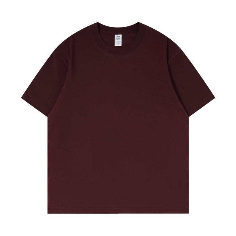 Men's 230g cotton knitted short sleeve summer fashion brand clothing base shirt, white t-shirt, men's couple, body shirt 01 S