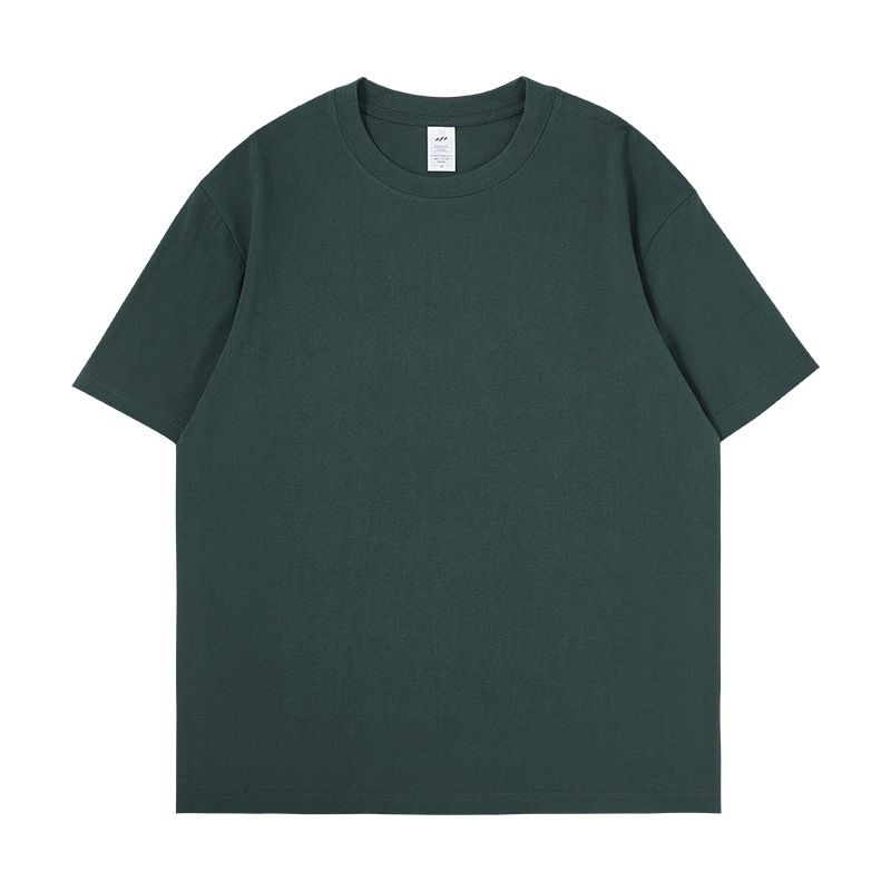 Men's 230g cotton knitted short sleeve summer fashion brand clothing base shirt, white t-shirt, men's couple, body shirt 01 S