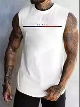 Summer New Trend Men's Pull-Over Crew Neck Vest Mesh Fitness Breathable Vest Blazer Men's Quick Drying Sweat Absorption T-Shirt White S
