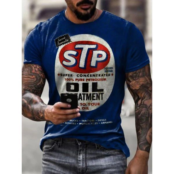 Summer Digital Print Short Sleeve T-Shirt European and American men's fashion casual style 3D printed round neck short sleeve T-shirt 01 S