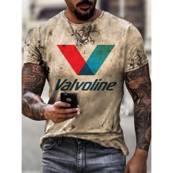 Summer Digital Print Short Sleeve T-Shirt European and American men's fashion casual style 3D printed round neck short sleeve T-shirt 01 S