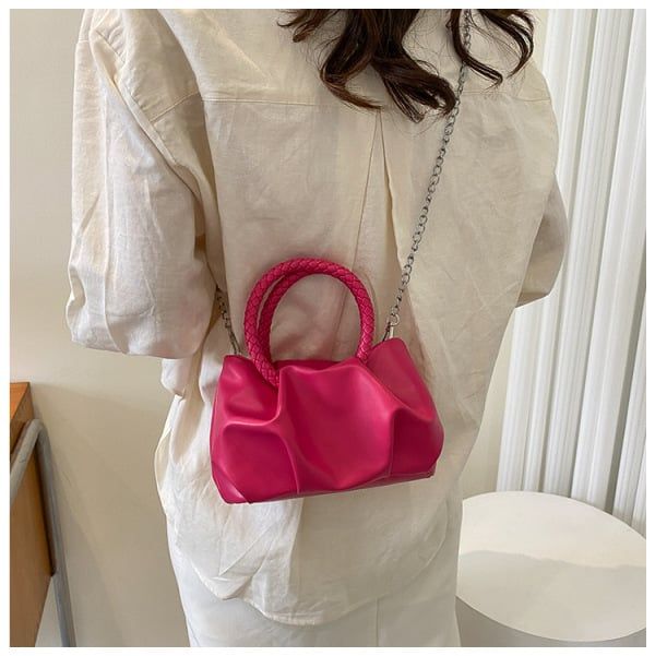 Summer Pleated Handlebags For Women PU Cloud Bags Leisure Armpit Bag Shopping Shoulder Bags Dumpling Handbag Female White one