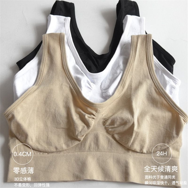 Cross border bra without chest cushion, single-layer vest, plus size yoga, fitness, sports bra, women's sleep comfort, sports bra