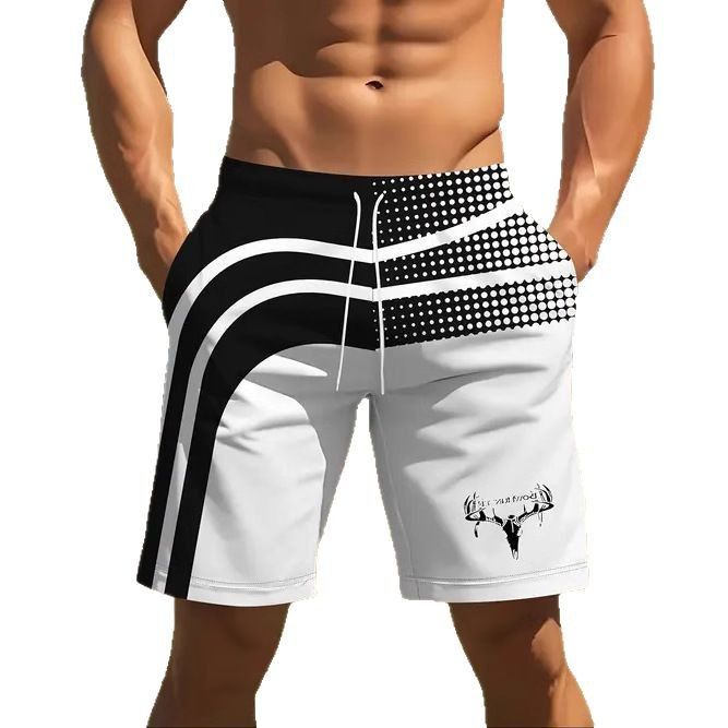 AliExpress Amazon Cross border Trade 2025 New Casual Versatile High Quality Printed Men's Casual Shorts