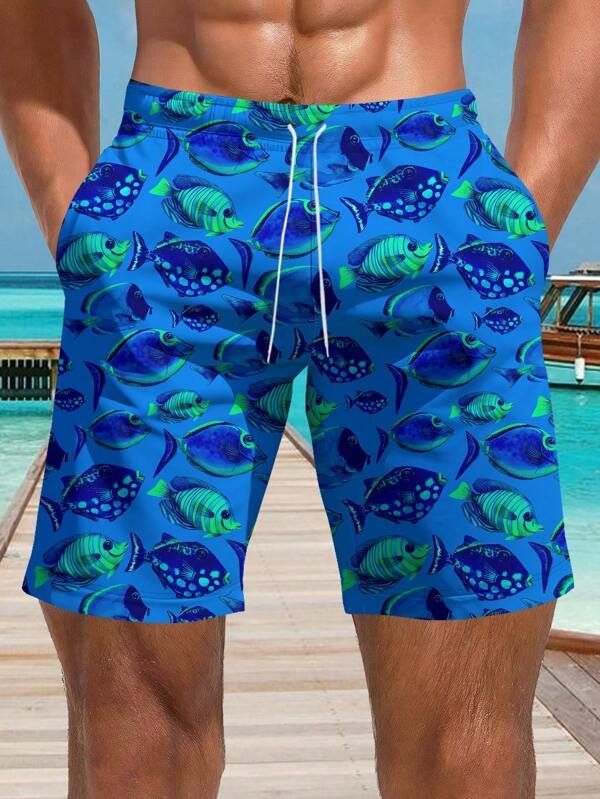 AliExpress Amazon Cross border Trade 2025 New Casual Versatile High Quality Printed Men's Casual Shorts