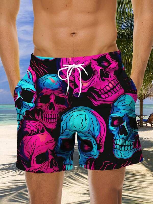 AliExpress Amazon Cross border Trade 2025 New Casual Versatile High Quality Printed Men's Casual Shorts