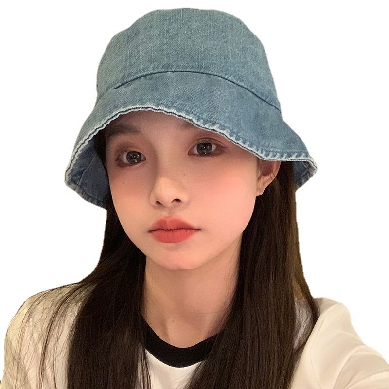 2*Sets Vintage denim fisherman hat, spring and summer thin sunscreen basin hat, casual versatile bucket hat, women's fisherman hat, ins trend