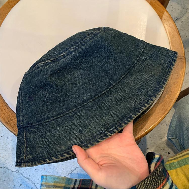 2*Sets Vintage denim fisherman hat, spring and summer thin sunscreen basin hat, casual versatile bucket hat, women's fisherman hat, ins trend