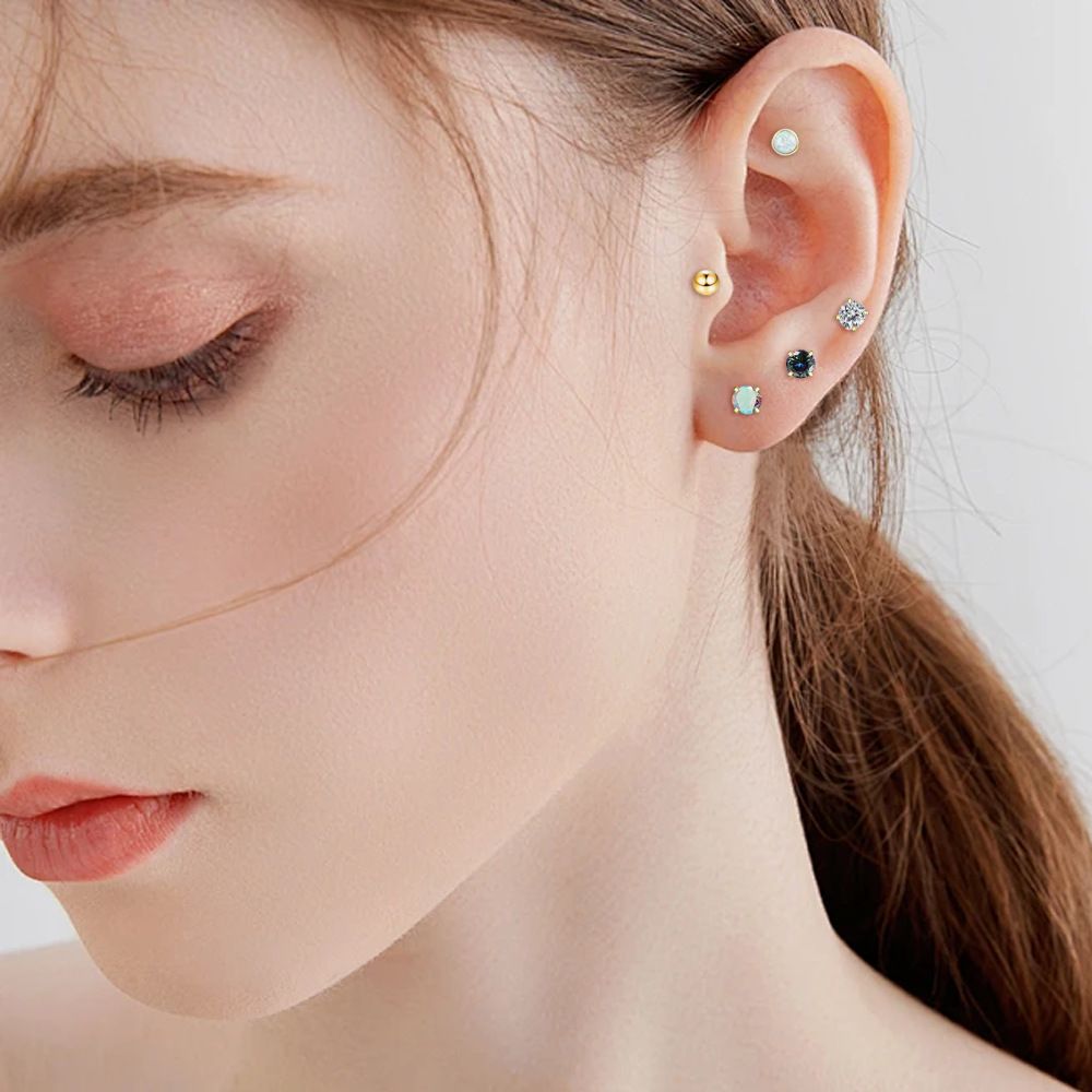 Hypoallergenic Surgical Steel Earrings for Sensitive Ears 14K Gold Flat Back Earrings for Women Men Small Stainless Steel Earrings Flatback Stud Hoop Cartilage Earring Set for Multiple Piercing Gold a