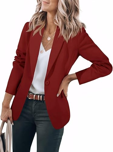 Womens Casual Blazers Open Front Long Sleeve Work Office Suit Jackets Blazer Apricot M