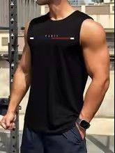 Summer New Trend Men's Pull-Over Crew Neck Vest Mesh Fitness Breathable Vest Blazer Men's Quick Drying Sweat Absorption T-Shirt White S