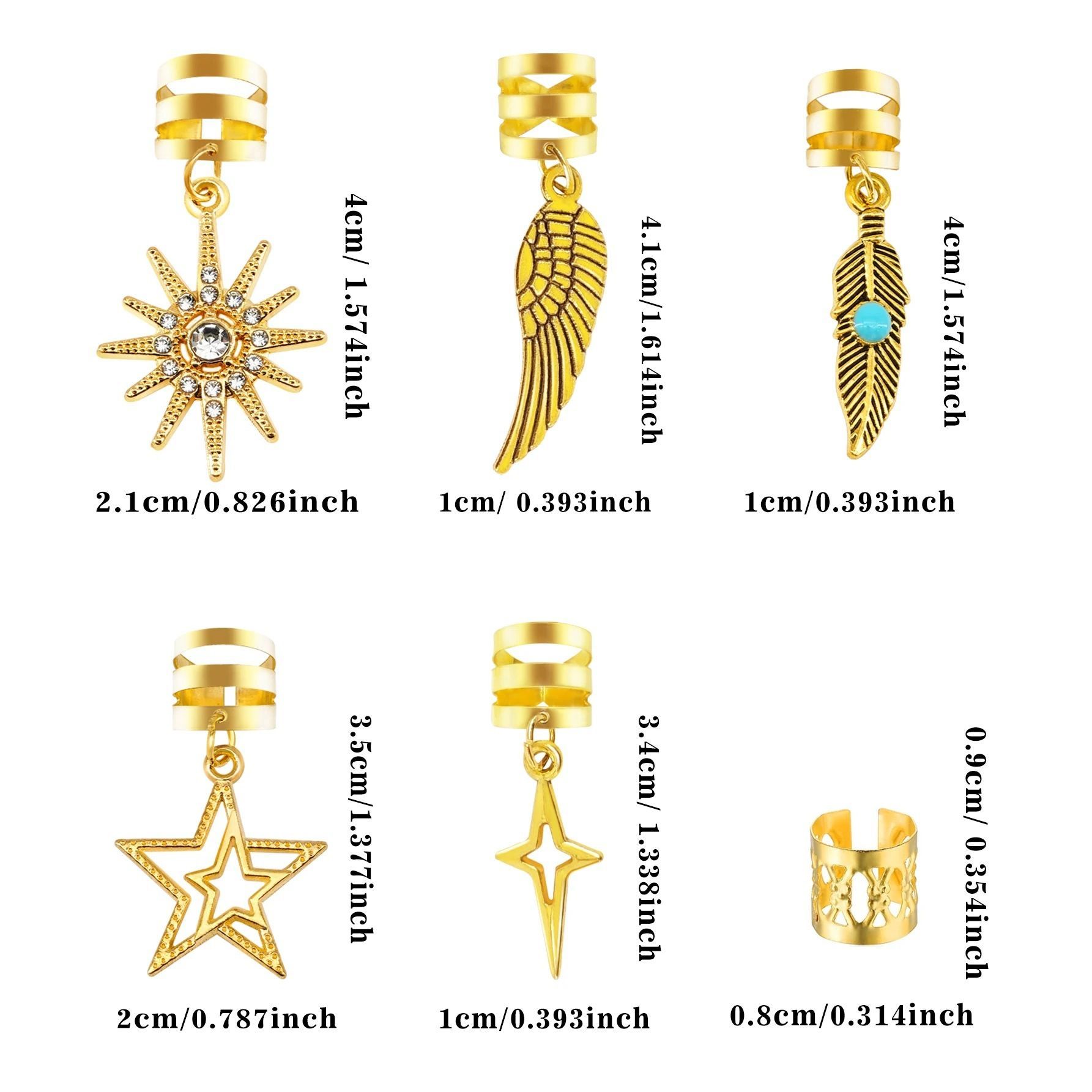 25pcs alloy set wig accessories braid hair accessories gold Amazon cross-border dirty braid hair tie ring accessories