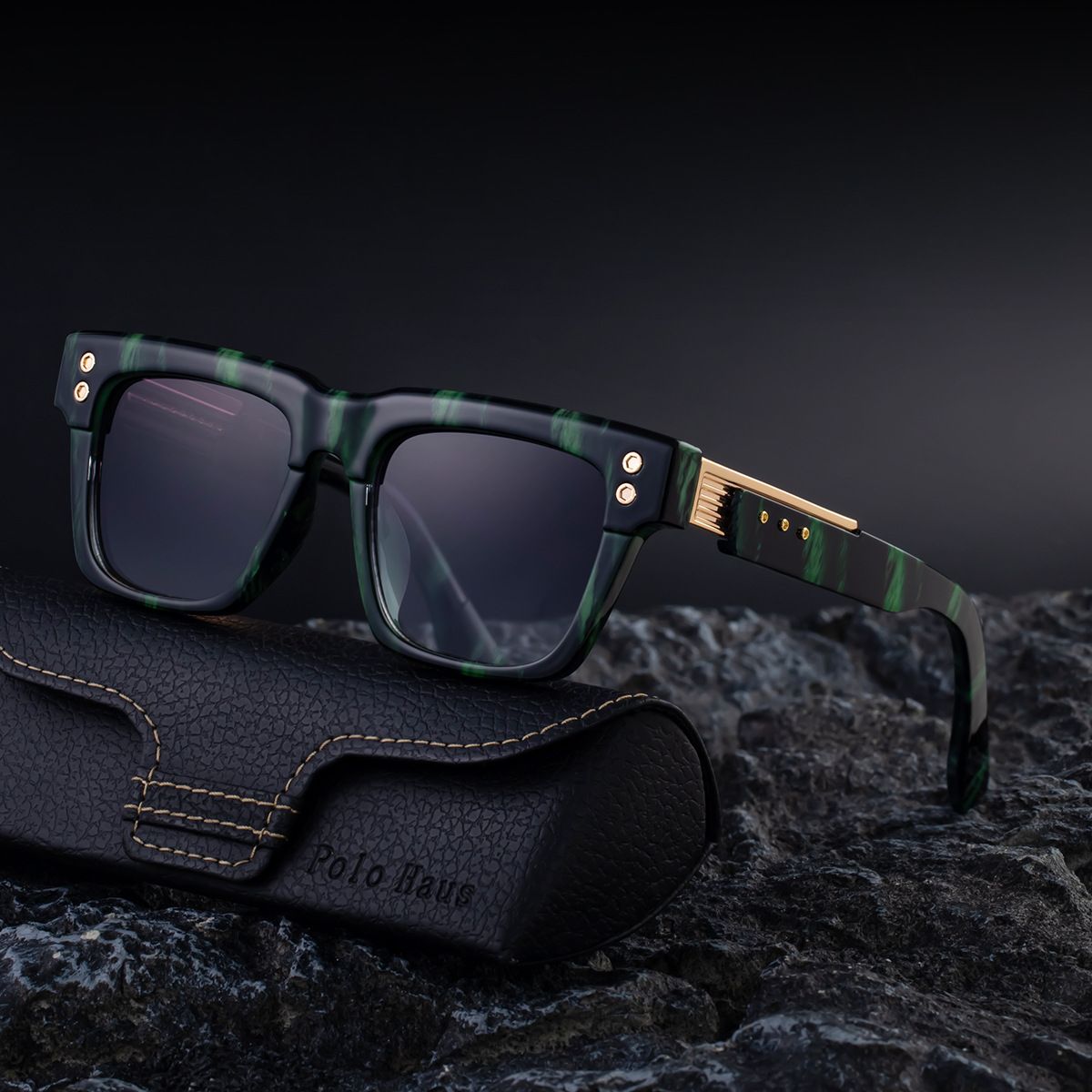 Box sunglasses for men 2025 new European and American sunglasses for men with a sense of luxury, fashionable retro, cross-border sunscreen glasses