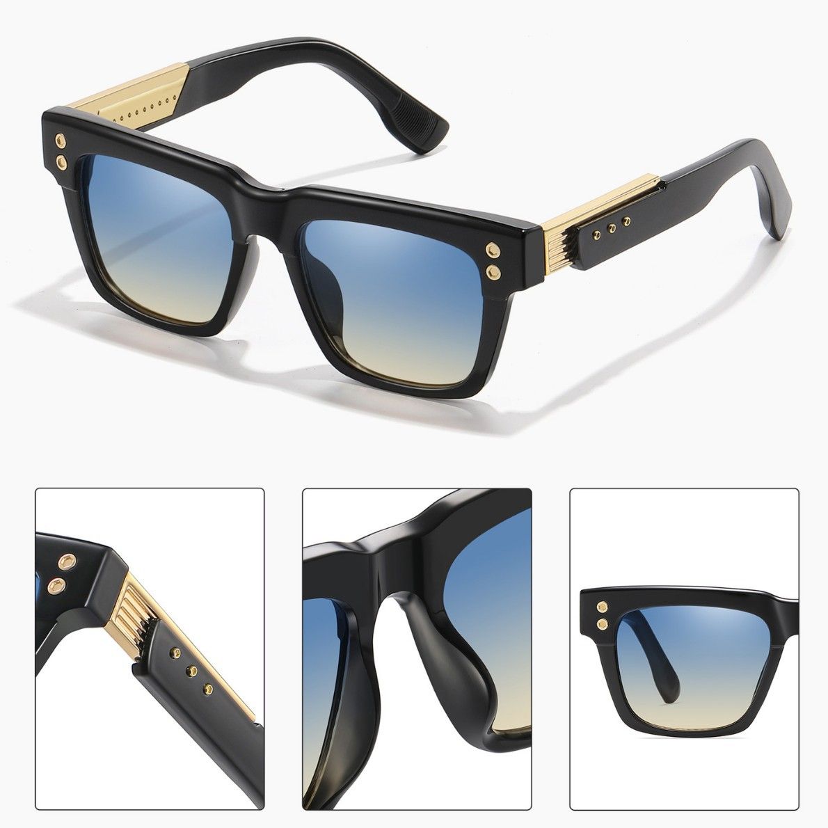 Box sunglasses for men 2025 new European and American sunglasses for men with a sense of luxury, fashionable retro, cross-border sunscreen glasses