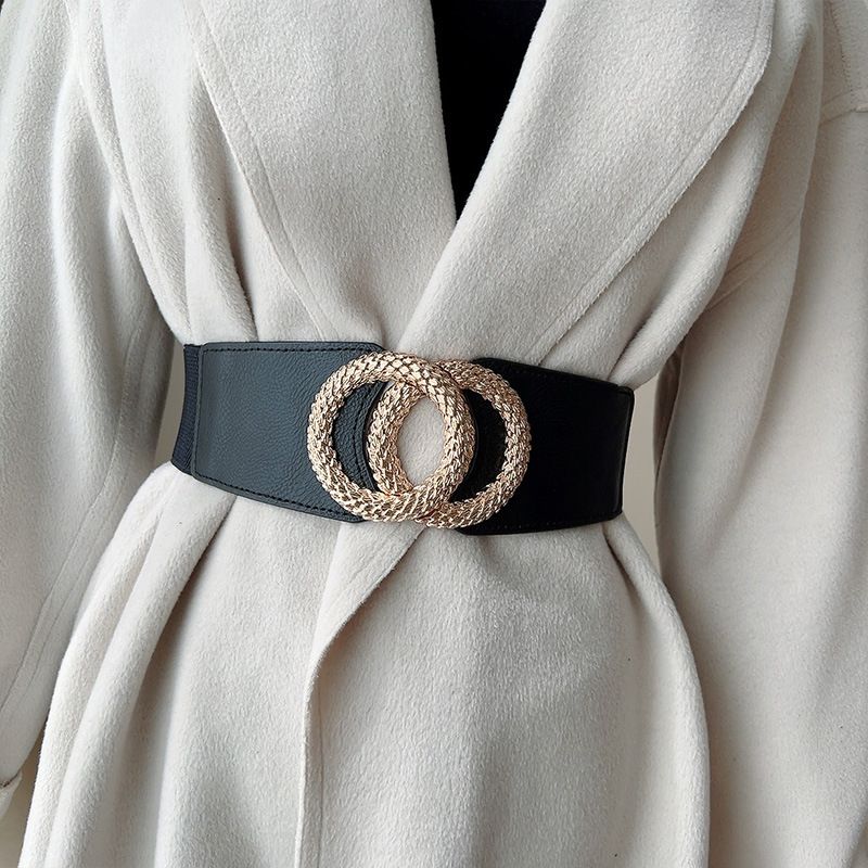 Classic Lady's Belf Women's Elastic Belt Fashion Elastic Wide Waist Seal New Casual Dress Versatile Decoration Trouser Belt Belt Female Red as picture