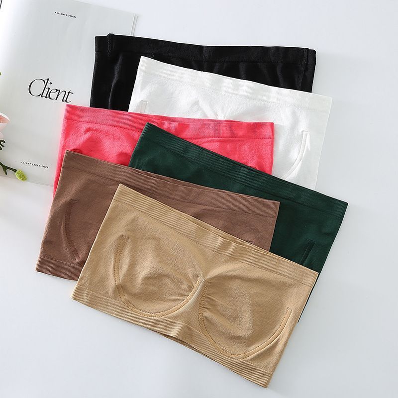 Large size foreign trade women's seamless imitation steel ring, one line circumference, strapless bra, strapless bra, cross-border sports bra