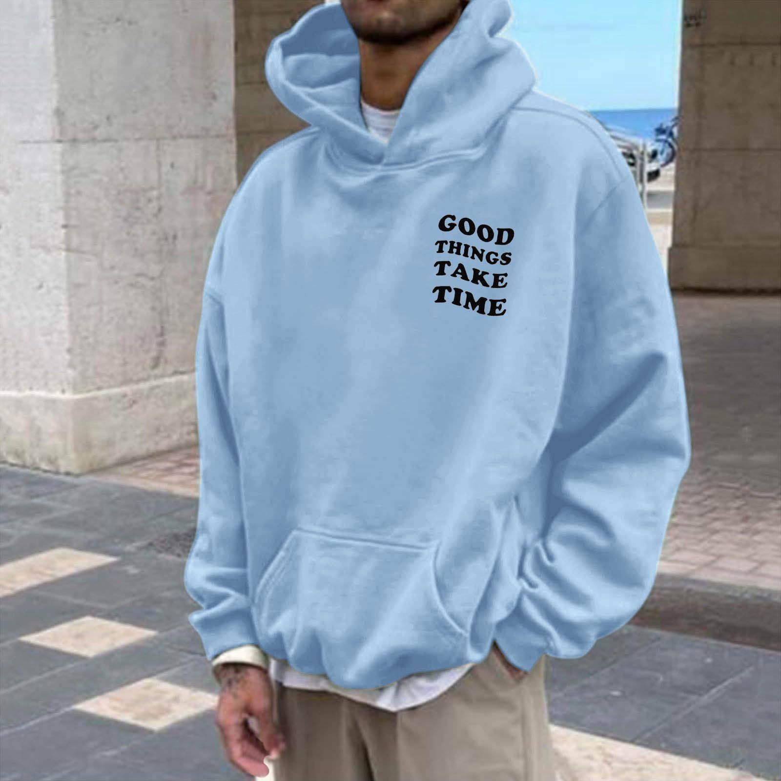 European and American men's hoodie 2024 autumn and winter new item large size loose hooded long sleeved men's hoodie factory wholesale cross-border