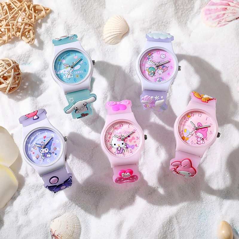 2*Sets Cartoon Children's Watch Dropping Gel Sanrio Watch Primary School Quartz Watch Wholesale Cross border E-commerce Watch Decoration