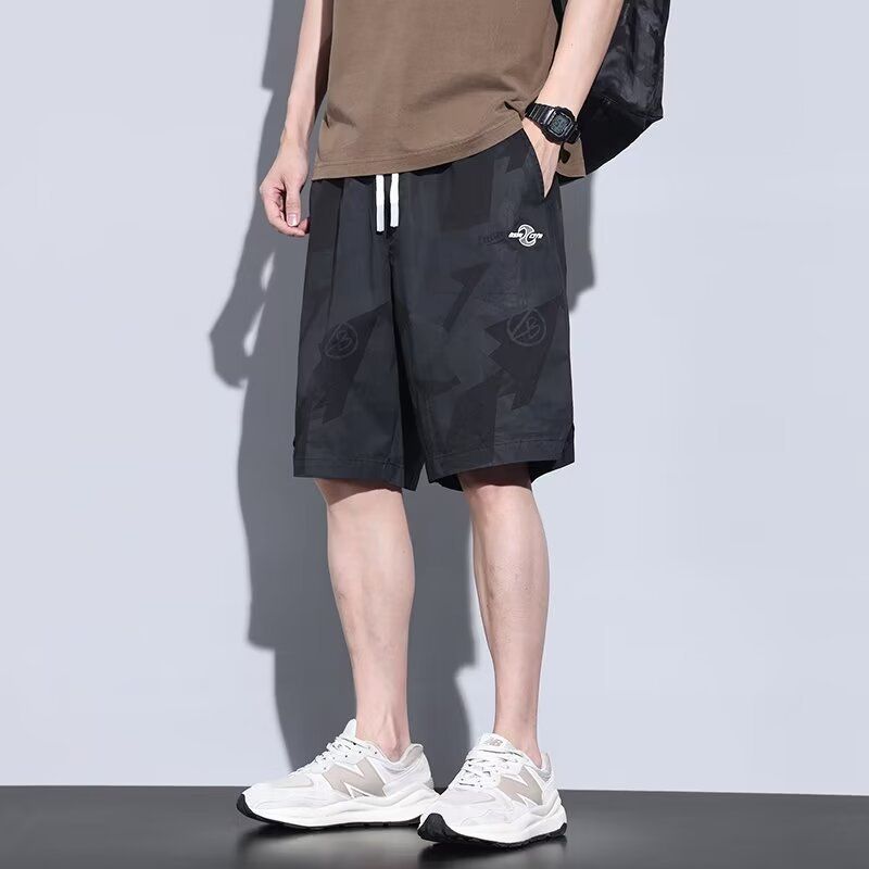 2024 Men's Camouflage Shorts Summer Thin Trendy Brand workwear Pentagram Pants Casual Sports Loose Beach Pants