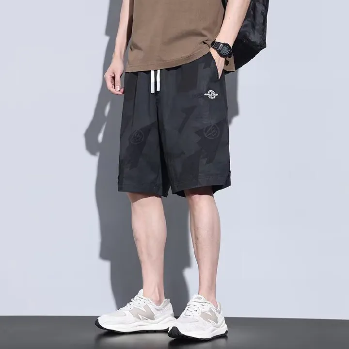 2024 Men's Camouflage Shorts Summer Thin Trendy Brand workwear Pentagram Pants Casual Sports Loose Beach Pants