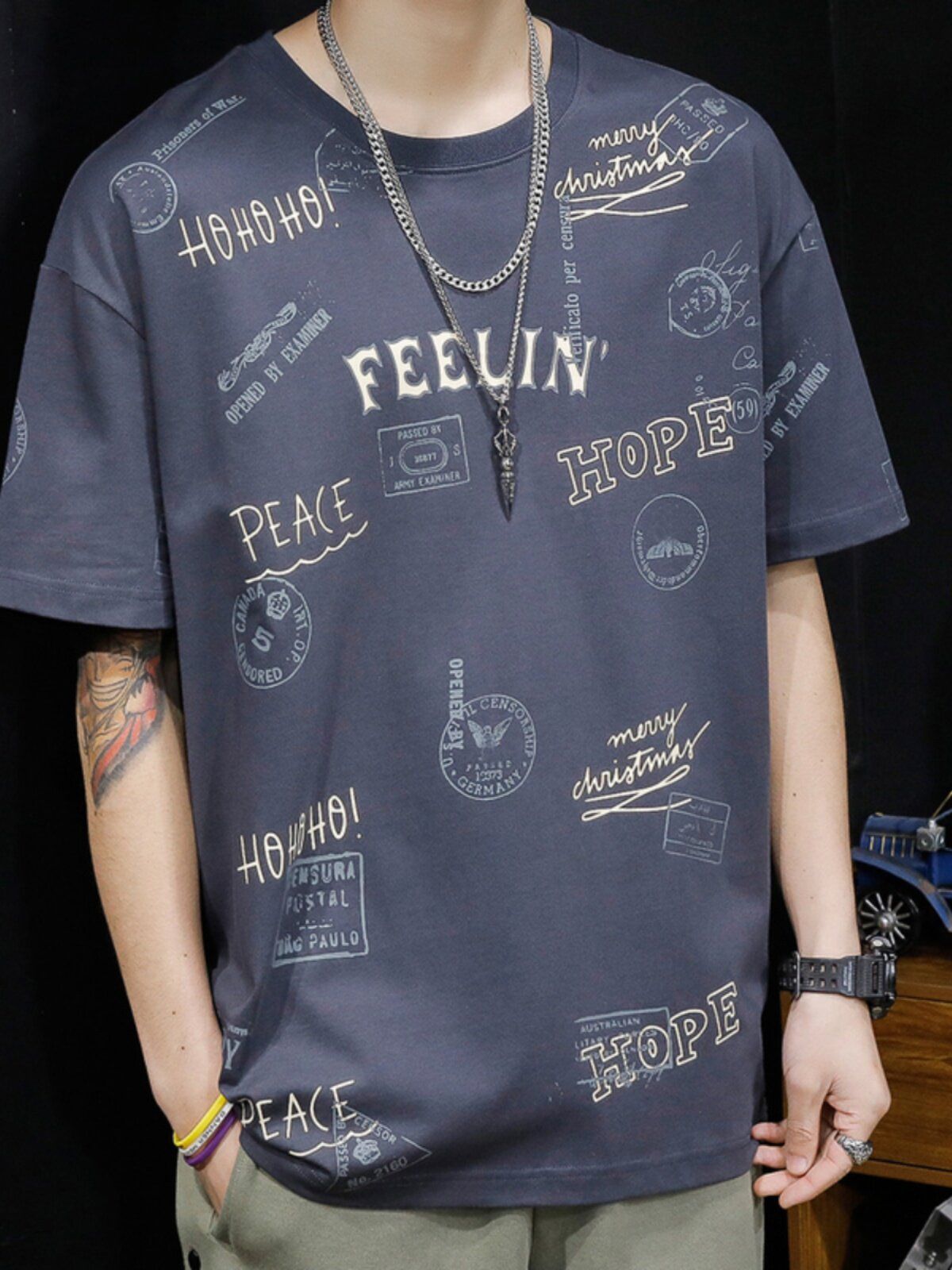 Clearance and Leakage Collection~The counter has withdrawn the last order for high-end foreign trade men's ice silk plus size short sleeved men's t-shirts. Trendy clothing