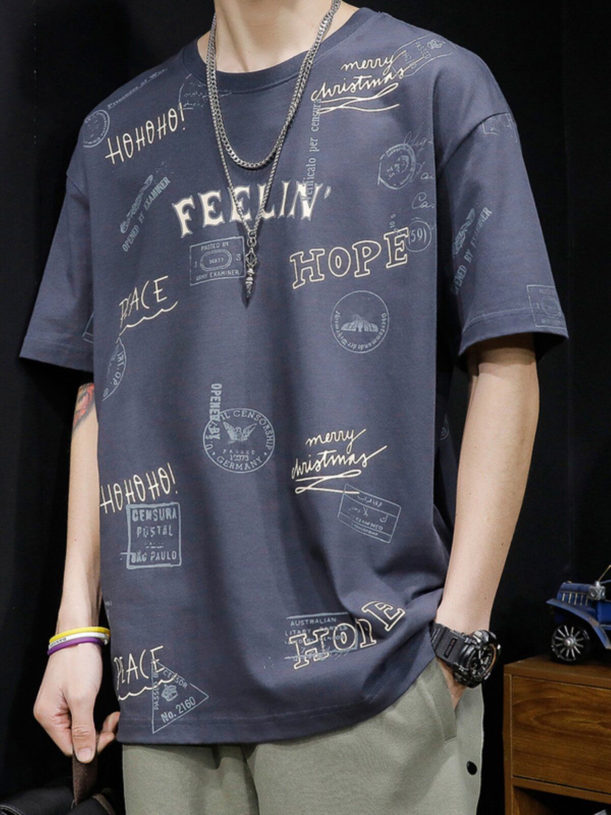 Clearance and Leakage Collection~The counter has withdrawn the last order for high-end foreign trade men's ice silk plus size short sleeved men's t-shirts. Trendy clothing