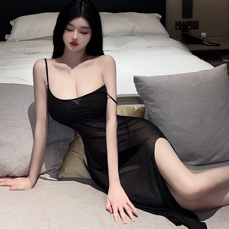 Sexy clothing inside, sexy camisole skirt can be worn outside, passionate and no need to take off, large-scale tempting battle robe SM shameful pajamas for women