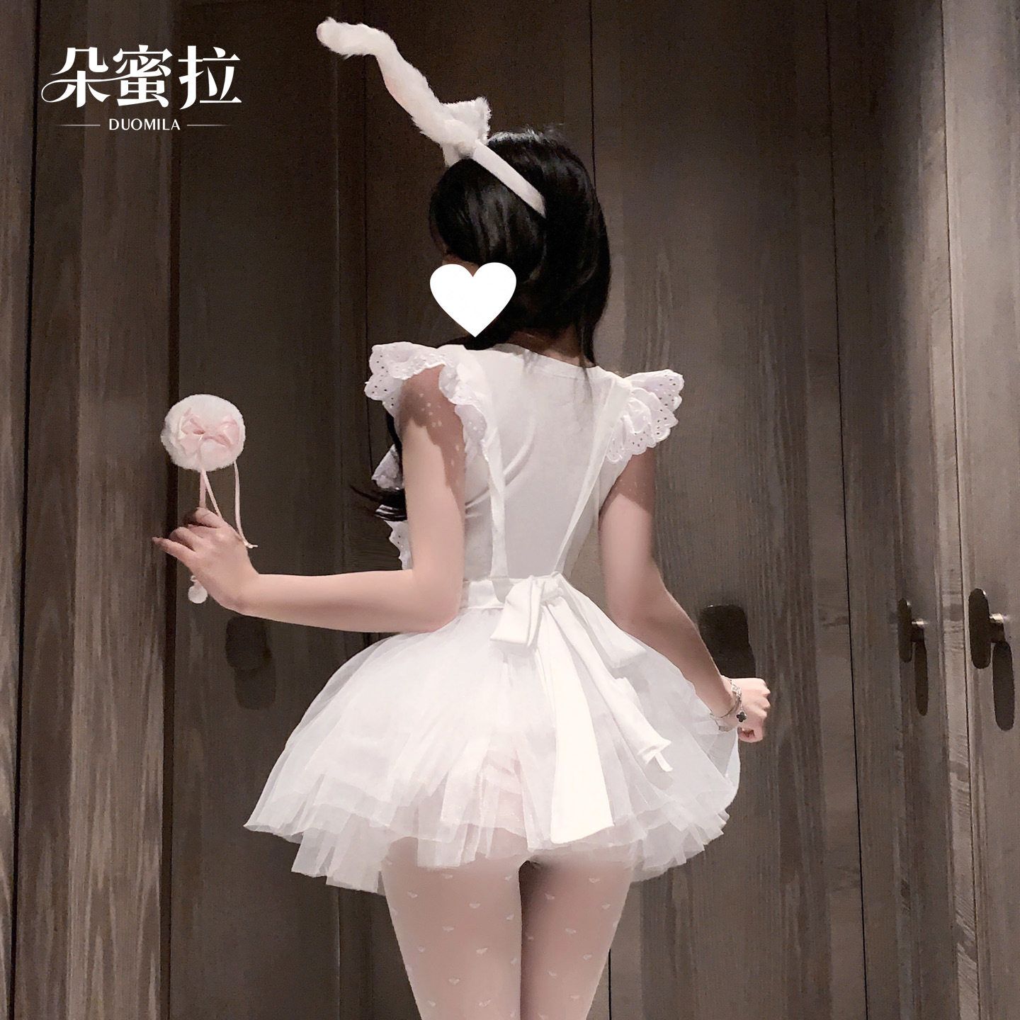 Sexy and Sweet Little Bear Maid Coswear Japanese Kitchen Girl Puff Skirt Romantic Pajama Date Convenience Underwear Set