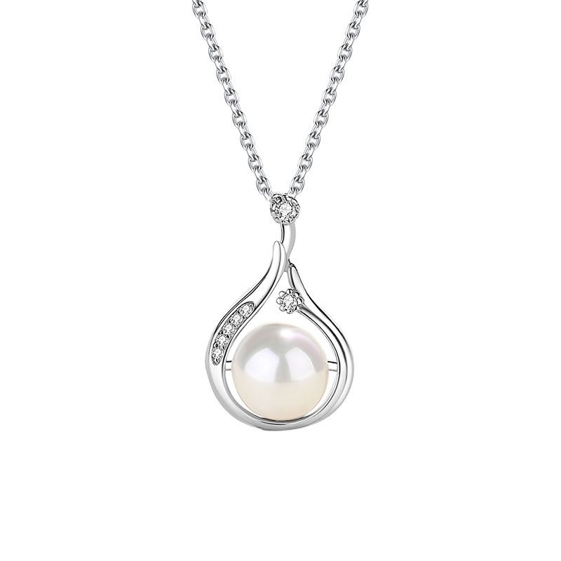 Internet celebrity popular 925 sterling silver necklace with versatile temperament, natural freshwater pearl pendant, niche design, Instagram style wholesale Style_1 925 silver