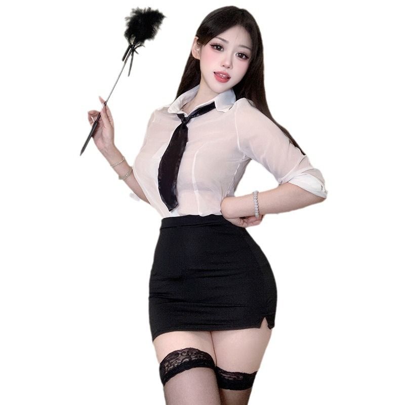 Jiayin sexy lingerie female secretary OL white-collar tight fitting hip hugging short skirt professional outfit hot flight attendant clothing pure desire
