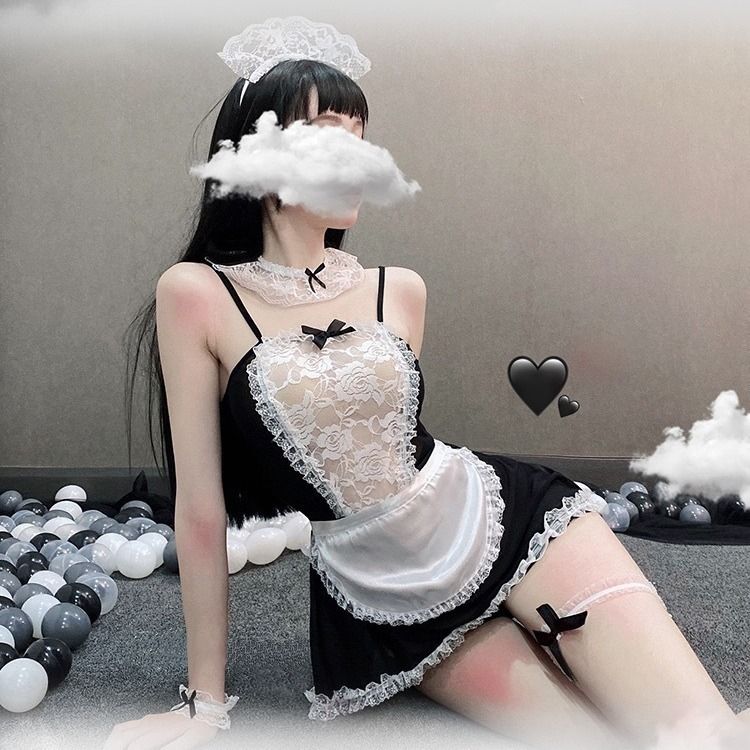 Sexy lingerie, sexy maid outfit, passionate perspective temptation, cute maid, no take off flirting suspender sleepwear for women