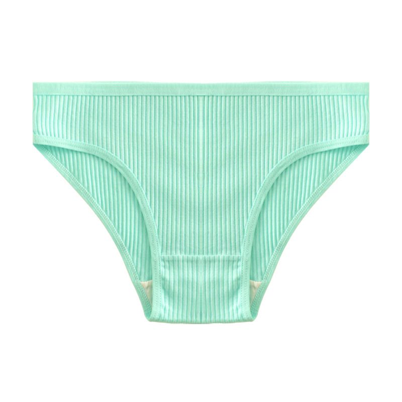 Four Seasons Lady Soft Triangle Panties Striped Seamless Cotton Crotch Breathable Seductive Mid-Waist Underwear Pure Cotton Crotch New Style