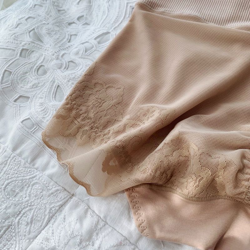 European and American cross-border lace panties thin butt-lifting breathable mid-waist floral print boxer briefs hollow-out sexy women's panties