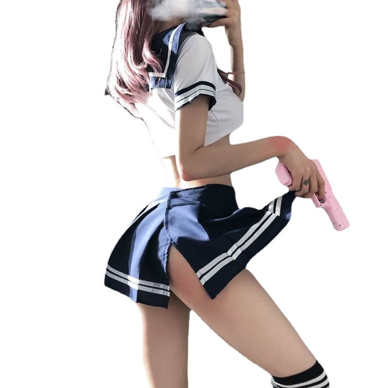 Sexy lingerie, bed maid uniform, seductive and sexy mini skirt, sailor JK student outfit, lingerie set, polyester fiber (polyester)