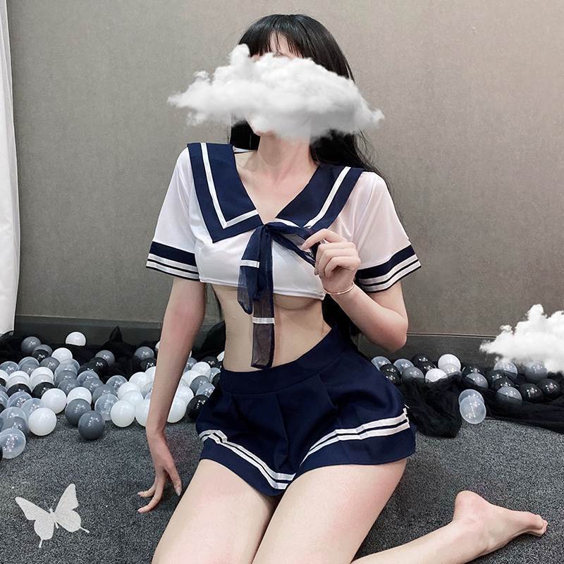 Sexy lingerie, bed maid uniform, seductive and sexy mini skirt, sailor JK student outfit, lingerie set, polyester fiber (polyester)