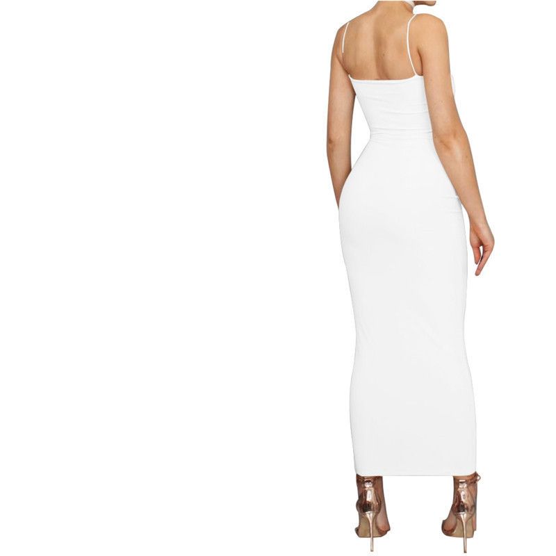 European and American women's clothing long strapless dress 2024 summer new sexy hot girl slim-fit solid color long dress