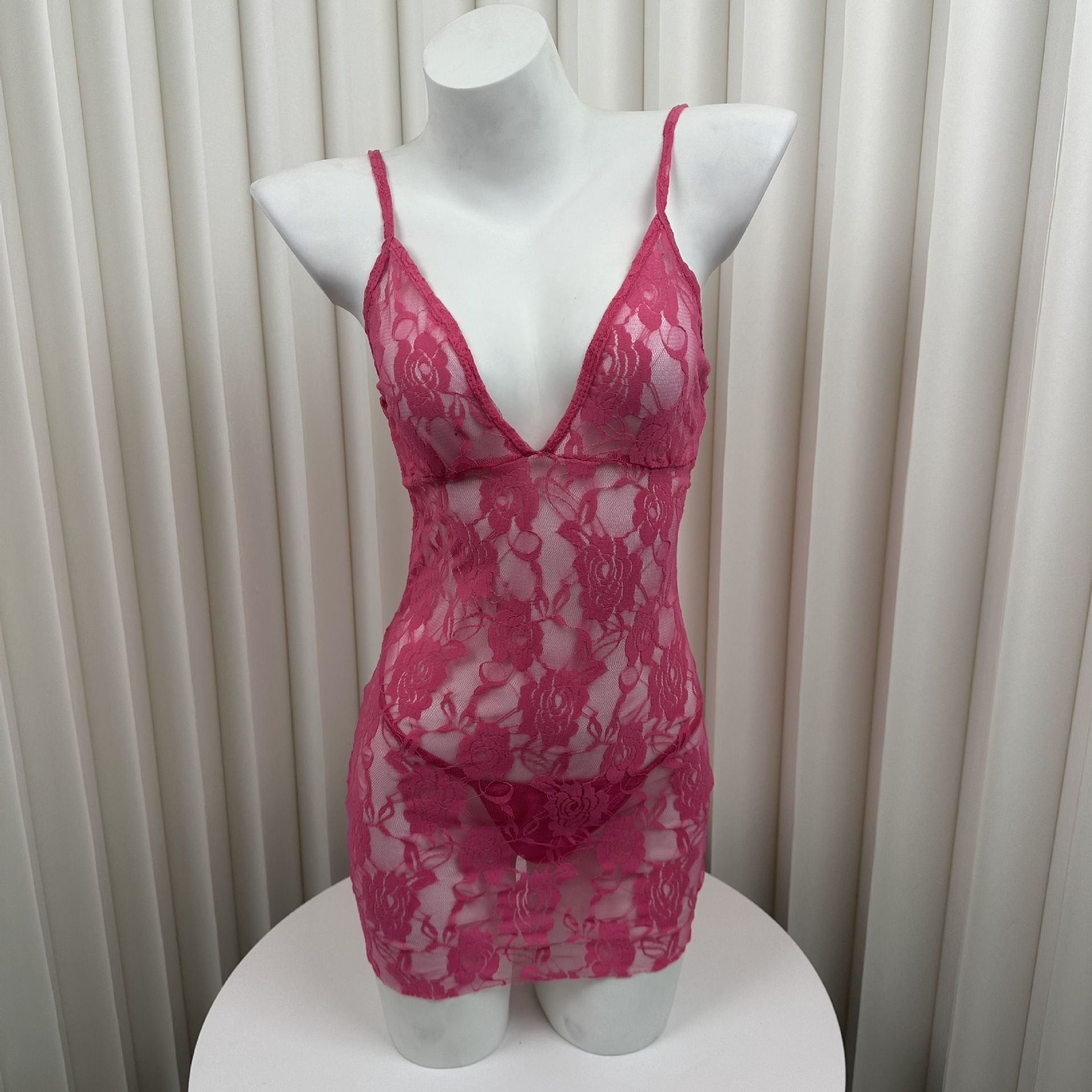 Daiyan Europe and America 2024 Overseas Trade Wholesale Sexy Hot Girl Lace Slim Fit Camisole Bodycon Dress Women