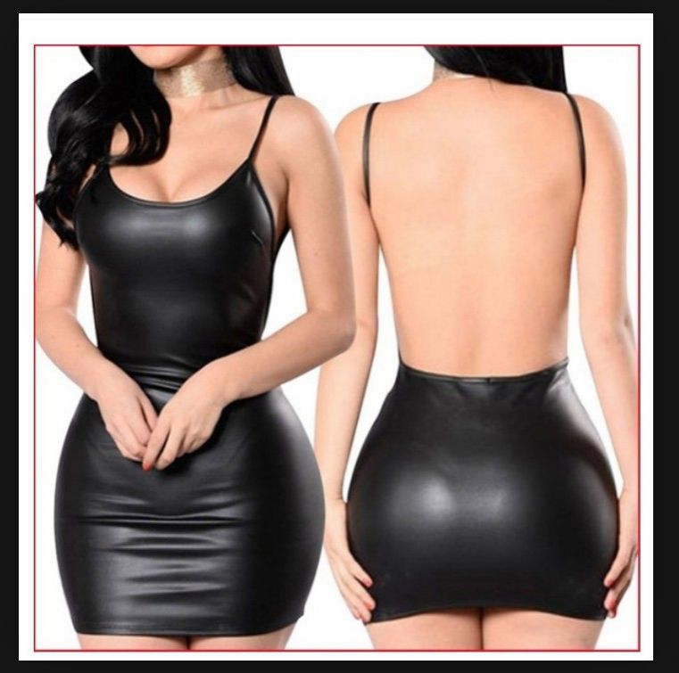 Sex lingerie foreign trade increases European size manufacturers spot European and American black leather lacquered leather jacket leak back set one piece hair replacement