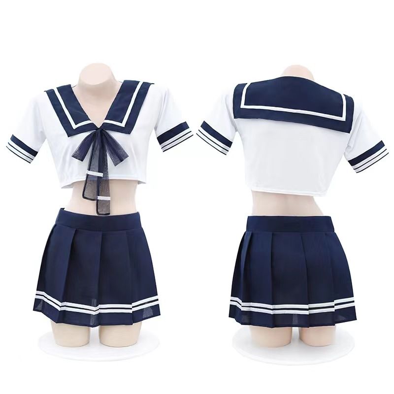 Qianyu Mo sexy lingerie JK uniform campus feng shui hand suit ultra short skirt erotic pajama set for women