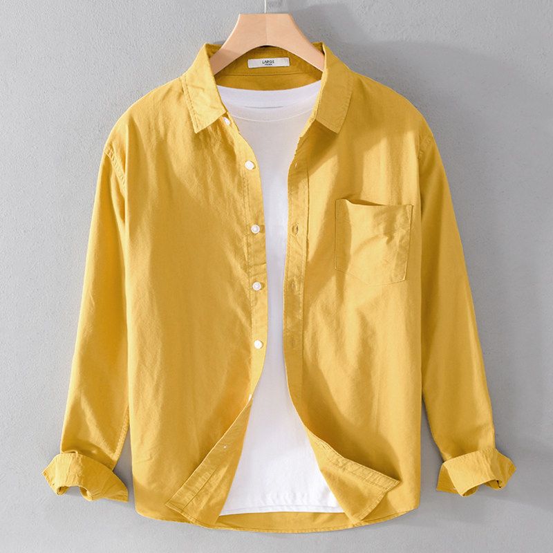 Clearance and Leakage of Foreign Trade Men's Cotton Sunscreen Long Sleeve Shirt, Spring and Autumn Coat, Youth Work Clothes Shirt