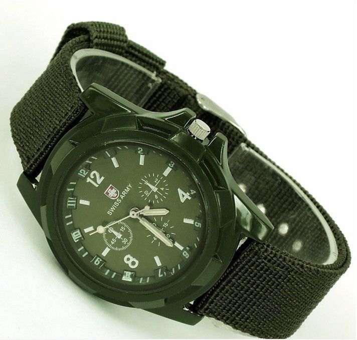 Cross border fashion nylon strap men's watch cloth strap military watch trend night light needle sports watch men's and women's watch Style_1 AS PICTURE