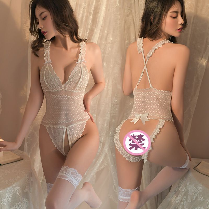 Love lingerie one-piece lace transparent sexy pajama set without detachment flirting uniform tempting hot