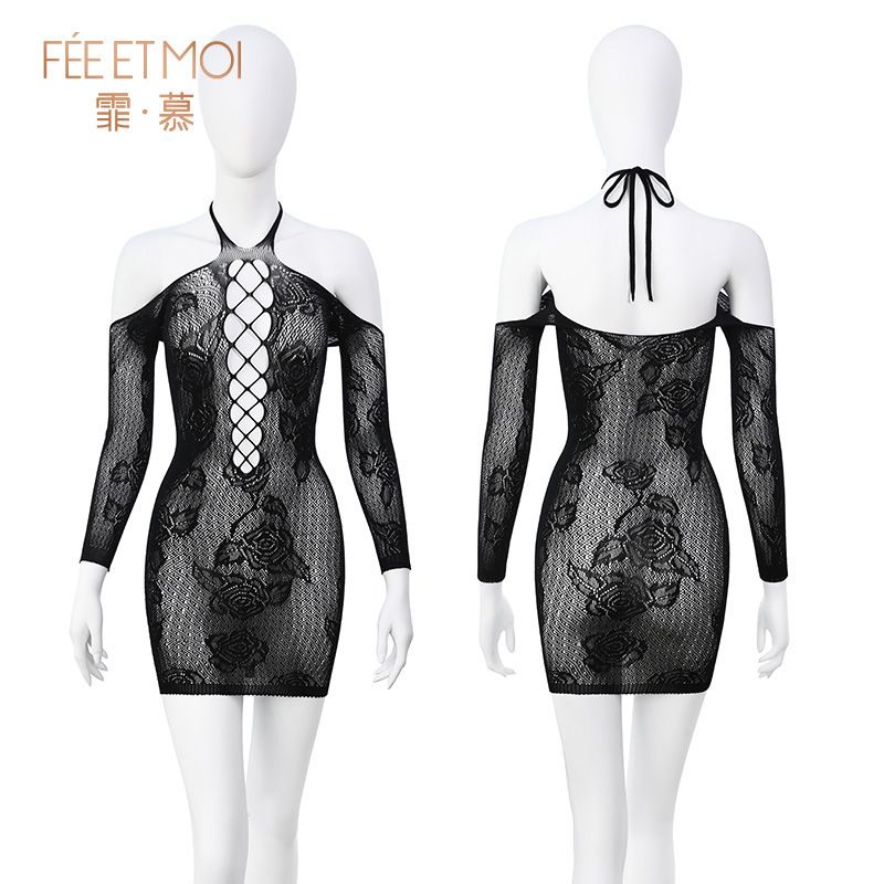 Feimu Rose Whisper Mesh Hollow Socks Sexy Pure Desire Perspective Waist Mesh 7589 Sexy Underwear