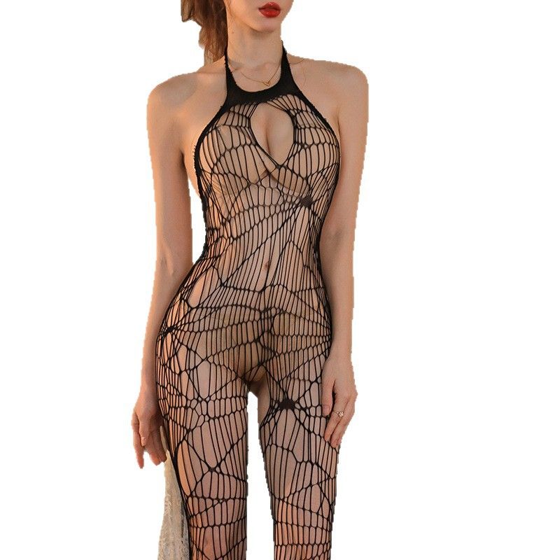 Sexy lingerie, hot and sexy, pure desire temptation, jumpsuit socks, passionate and non removable fishing net, detachable jumpsuit socks