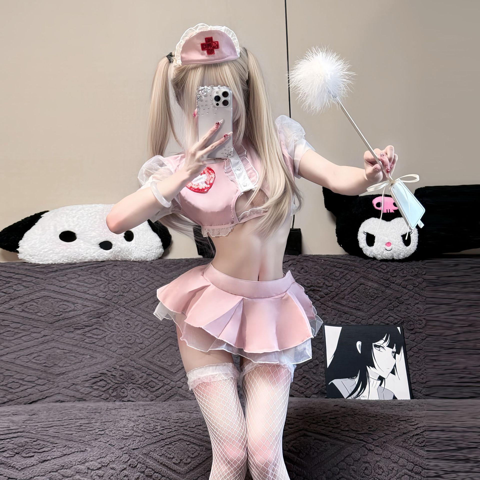 Chao Mu sexy lingerie bed fast attack nurse uniform tempting cute and pure role-playing set qqny1581