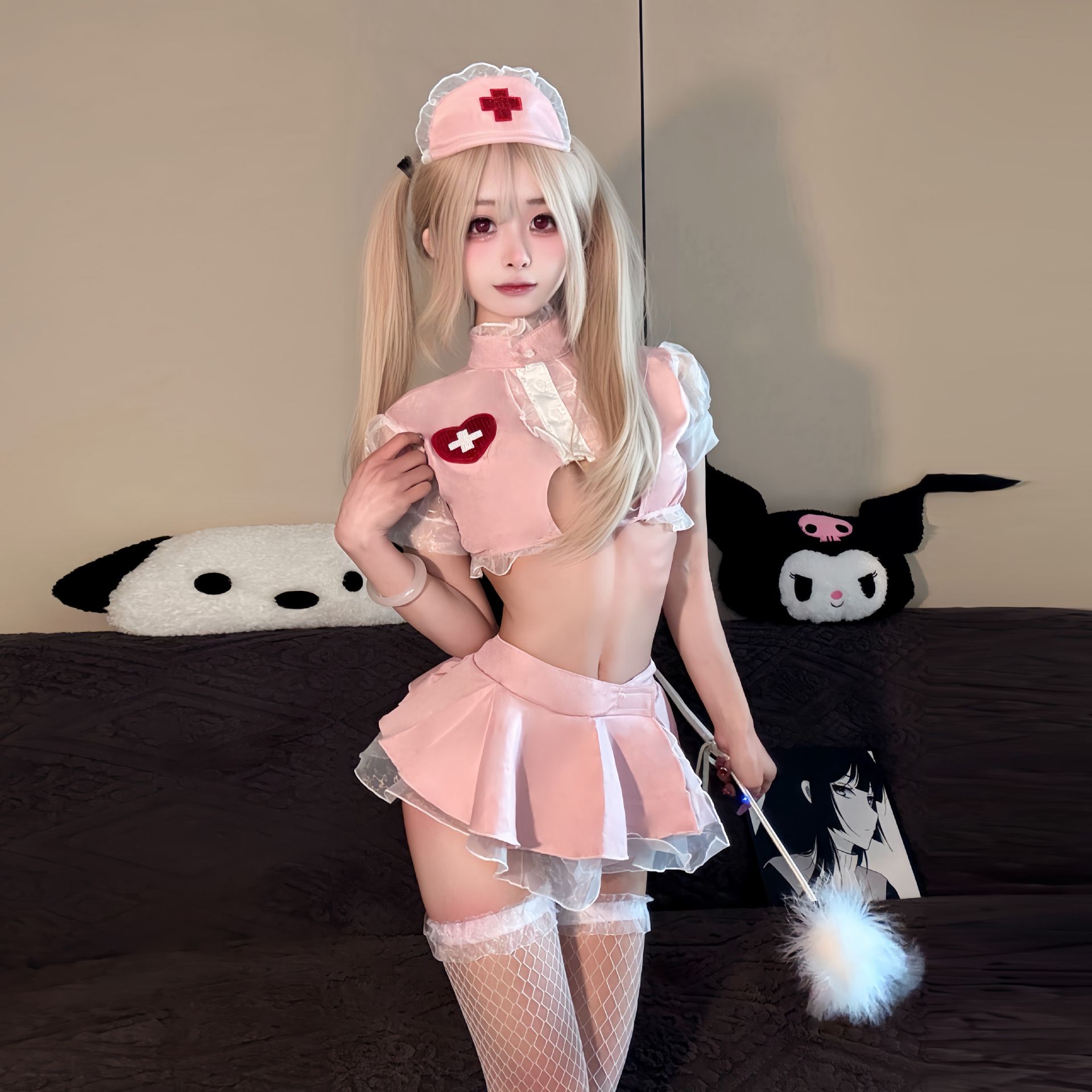Chao Mu sexy lingerie bed fast attack nurse uniform tempting cute and pure role-playing set qqny1581