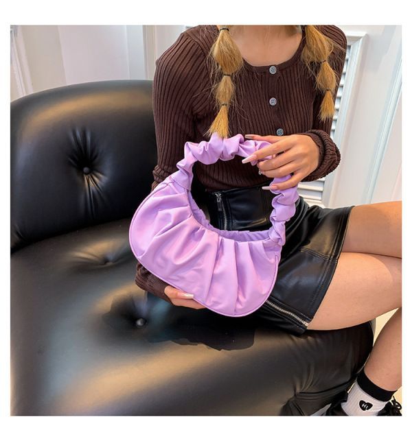 Women Bags Ladies Folds Design Small PU Leather Shoulder Bags Women Dumplings Handbags Travel Totes Fashion Clutch Bag Khaki one